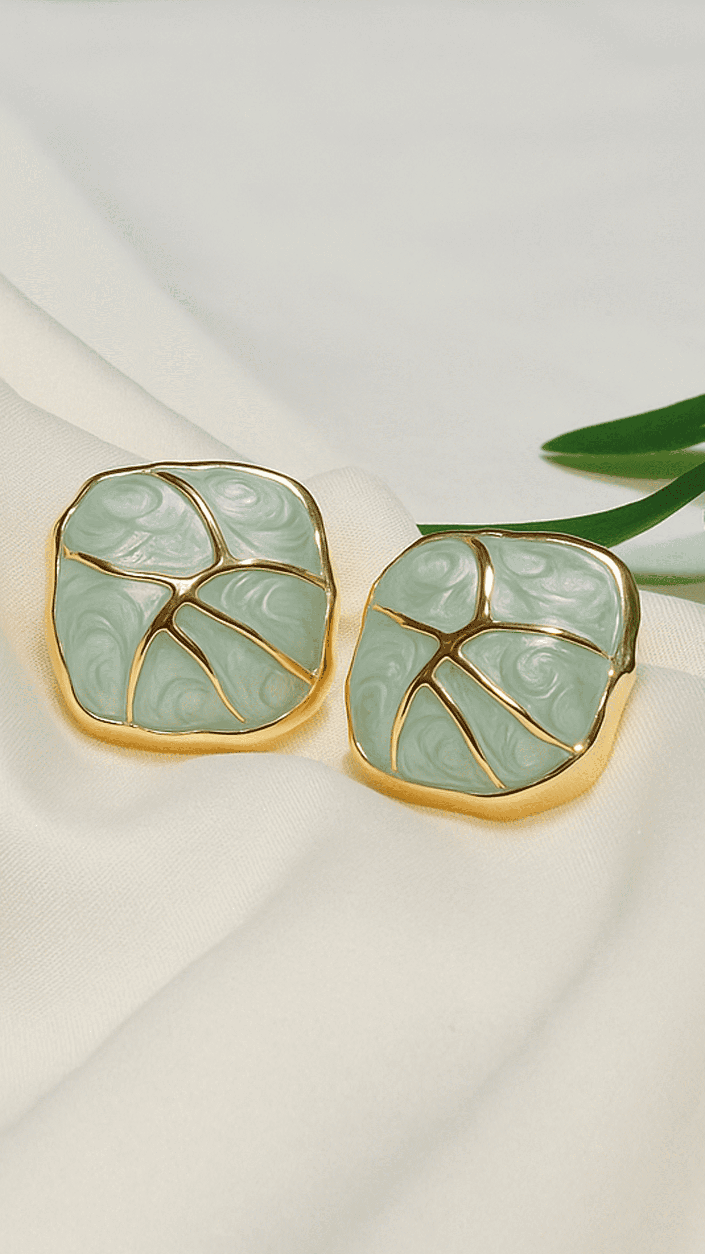 Aqua Abstract Earrings